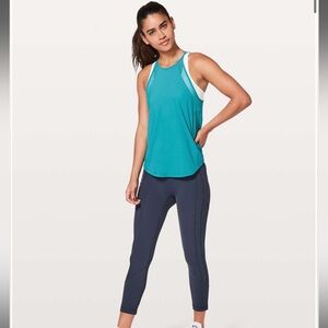 EUC Lululemon Run Off-Route Tank size 4/6 Teal Blue
